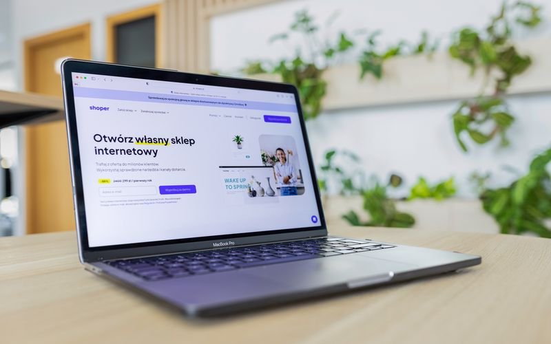 E-commerce website on a laptop