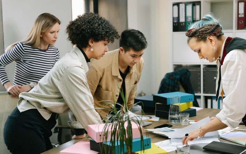 Small and medium business team collaborating